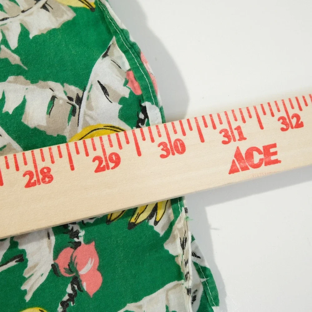J. Crew Large Hawaiian Shirt Green Bananas Tropical Cotton Short Sleeve Mens